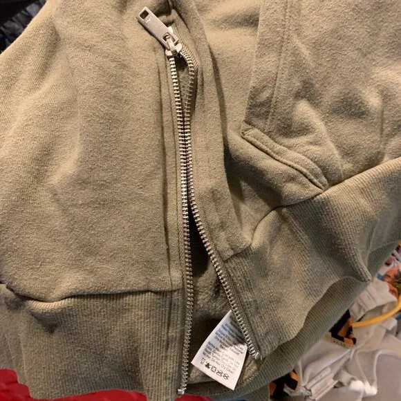 DKNY Olive green hoodie with zip side - Picture 9 of 11